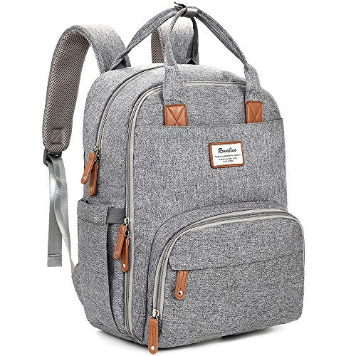 RUVALINO Multifunction Travel Waterproof Diaper Bag Backpack - Gray