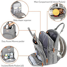Load image into Gallery viewer, RUVALINO Multifunction Travel Waterproof Diaper Bag Backpack - Gray
