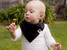 Load image into Gallery viewer, BLACK SOLID | Premium Plus Baby Bandana Bib (Organic Cotton)
